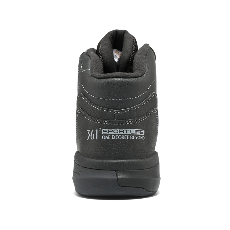 361° Winter Syndrome Anti-Slip Wear-Resistant High-Top Skateboard Shoes Men's Black Gray