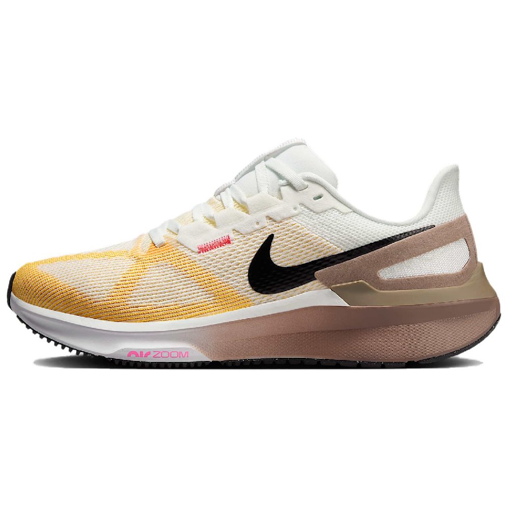 Nike Structure 25 Summit White Mink Brown Varsity Maize Black Women's