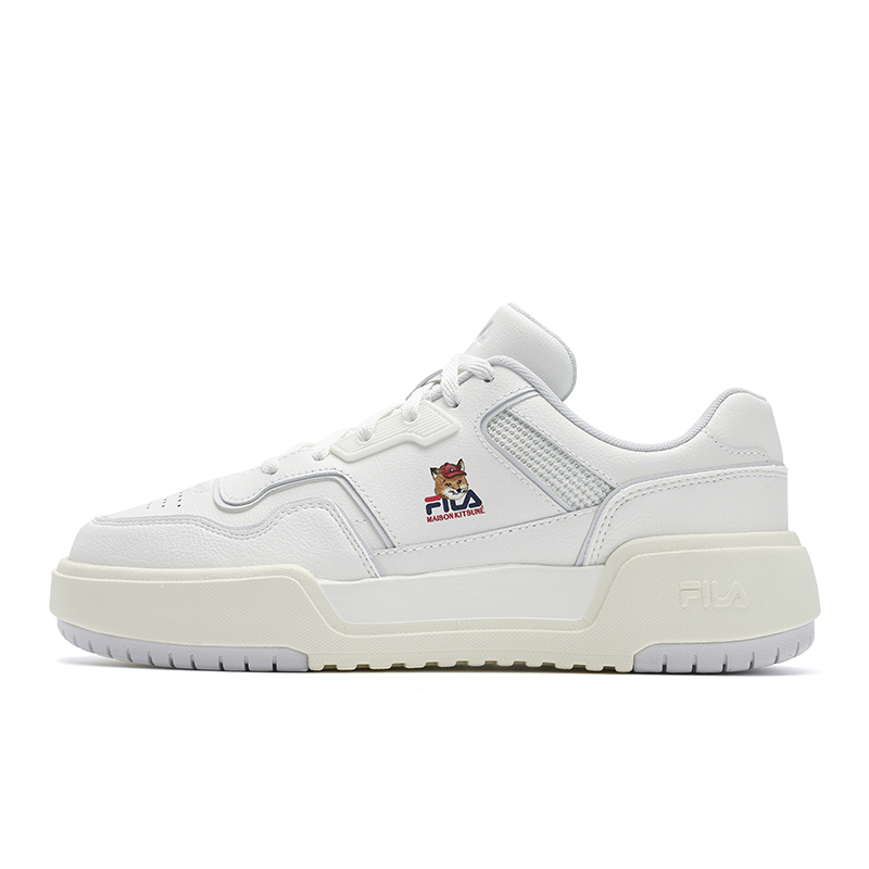 Maison Kitsune x FILA CAMPUS Low Top Skateboard Shoes Women's Snow White