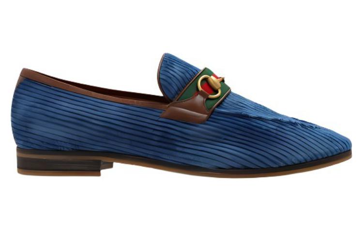 GUCCI Horsebit Loafers Men's Blue