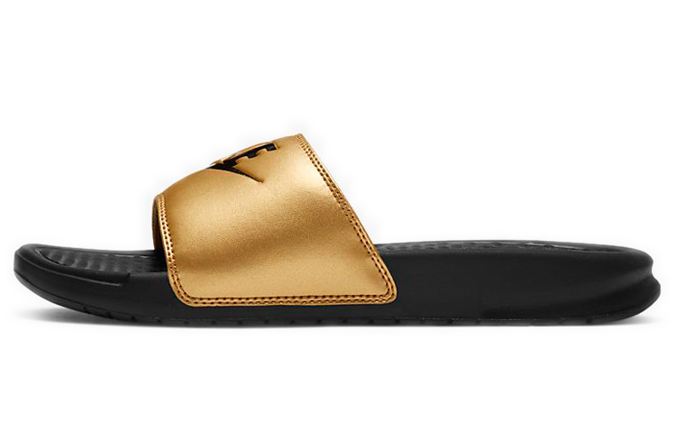 Nike Jdi Benassi Slide Black Metallic Gold Women's