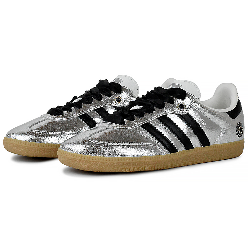 Adidas Originals SAMBA OG Wear resistant And Lightweight Low Top Skateboard Shoes Women's Silver Black купить в интернет-магазине Yoocart с быстрой доставкой по России.