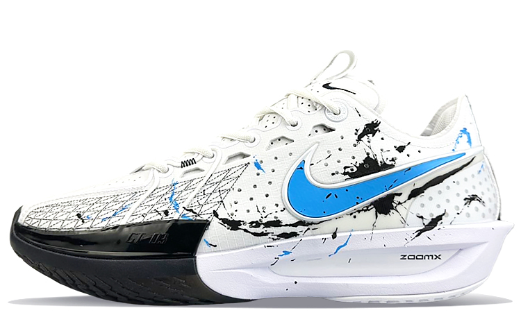 Nike Air Zoom G.T. Cut 3 Abrasion Resistant Low Top Basketball Shoes Men's Black White