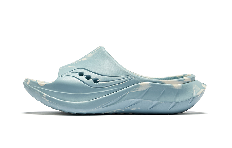 Saucony Cradle 2 Odor Resistant, Abrasion Resistant Slide Slippers Unisex Blue Beige