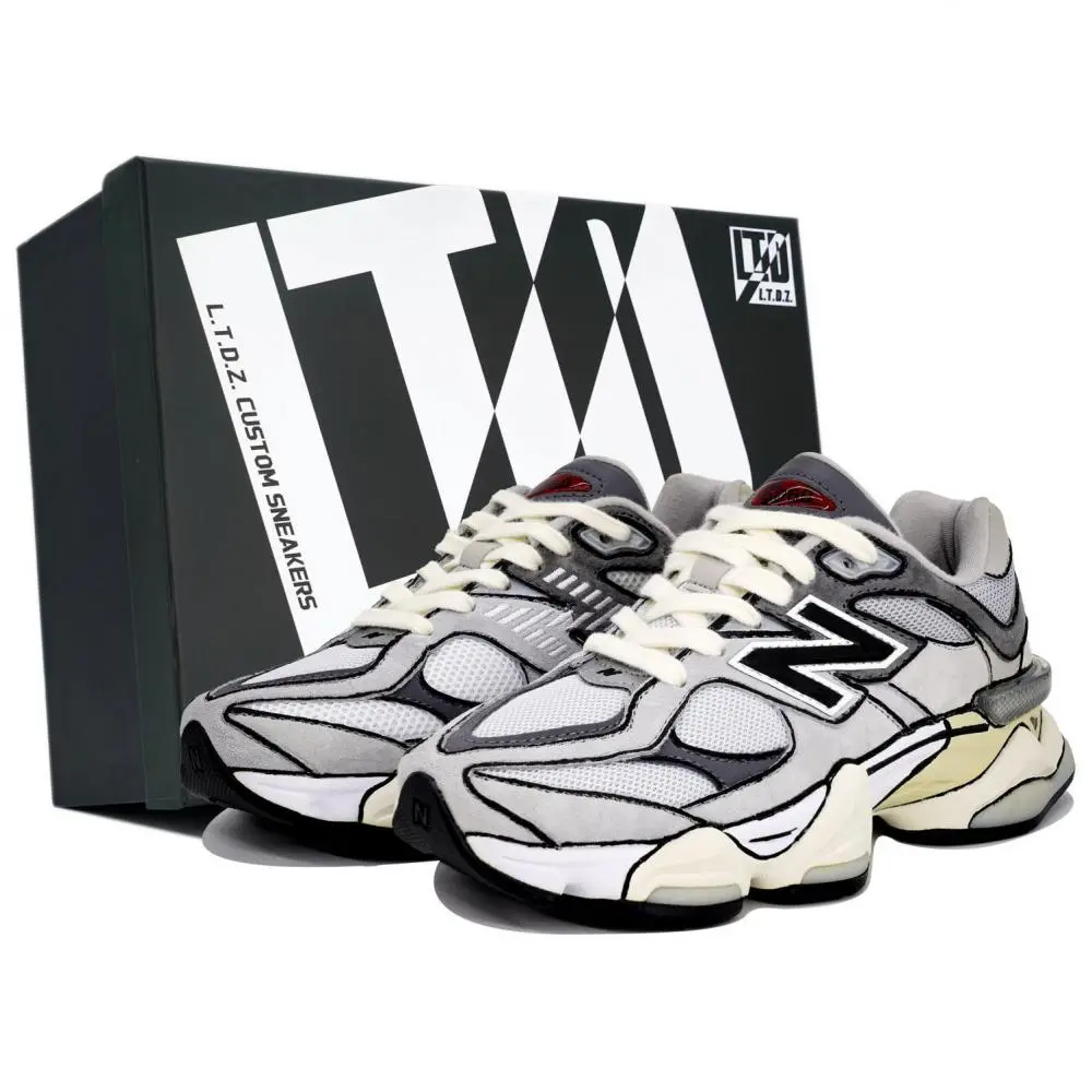 New Balance NB 9060 LTDZ Distressed Hem, Box Anti Slip Wear Resistant Low Top Casual Shoes Unisex Light Gray