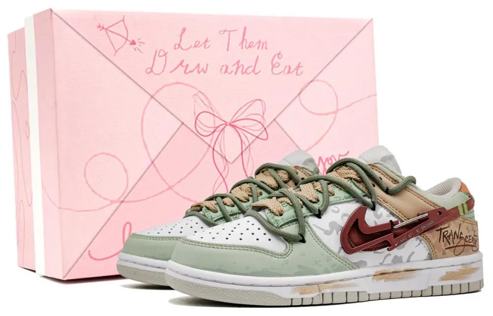 Nike Dunk Boundary Breaking Box Abrasion Resistant Low top Skateboard Shoes Unisex Light Green