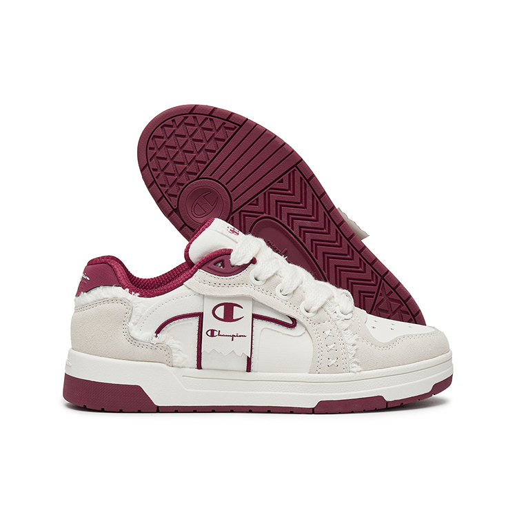 Champion Street Skater 1 Low-Top Skateboard Shoes Unisex Milk White/Team Red