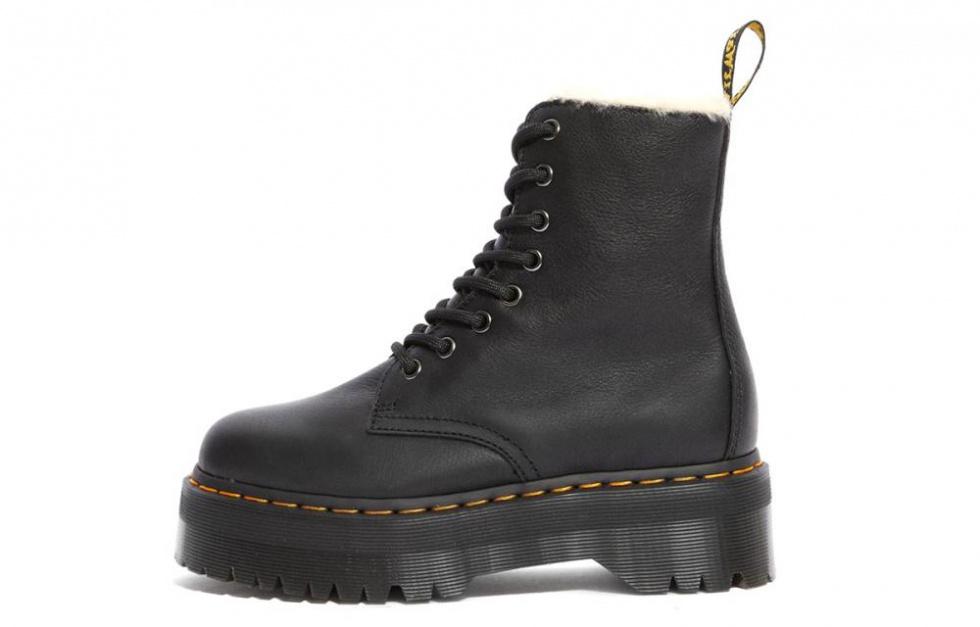 Dr. Martens Jadon Faux Fur Lined Leather Platform Boots 'Pisa Black' Women's
