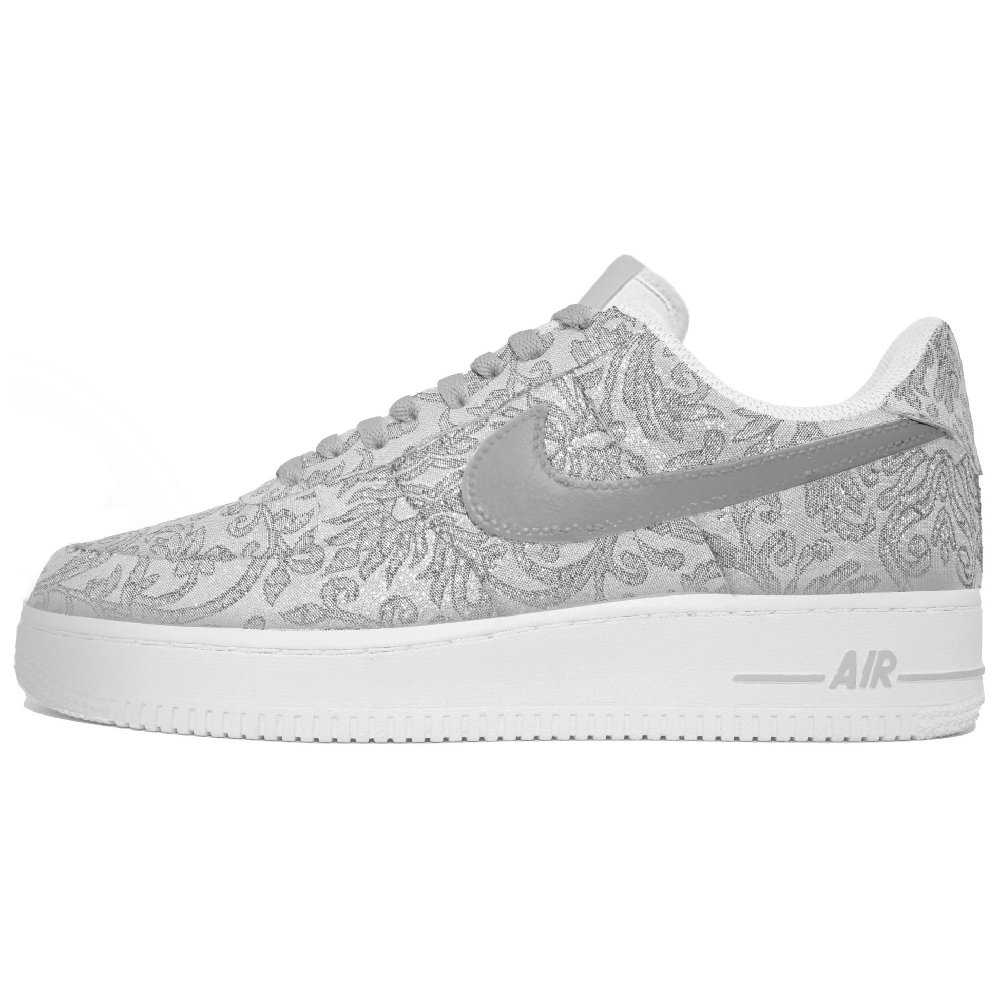 Nike Air Force 1 Anti Slip Wear Resistant Low Top Skateboard Shoes Unisex Silver White
