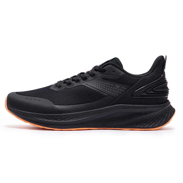 361° Sharp Brilliance Collection Anti Slip Wear Resistant Low Top Running Shoes Men's Black Orange