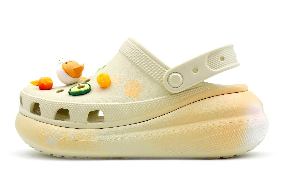 Crocs Crush Clog REGO Hot Dog, Cute Base Clogs Unisex White Yellow