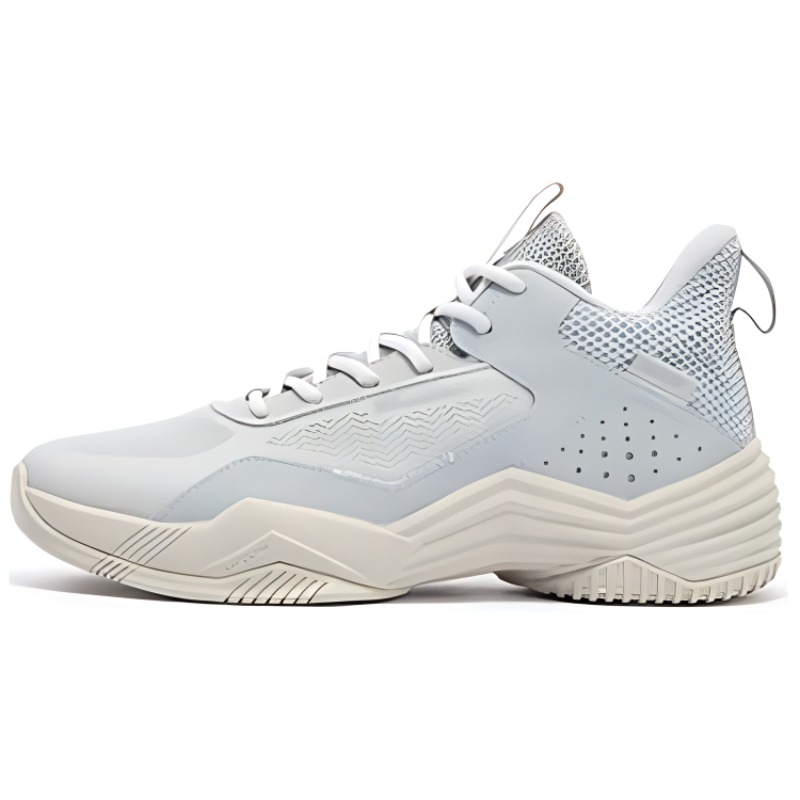 361° Cushioning, Slip Resistant, Abrasion Resistant, Breathable, Rebound Low Top Basketball Shoes Men's Light Gray