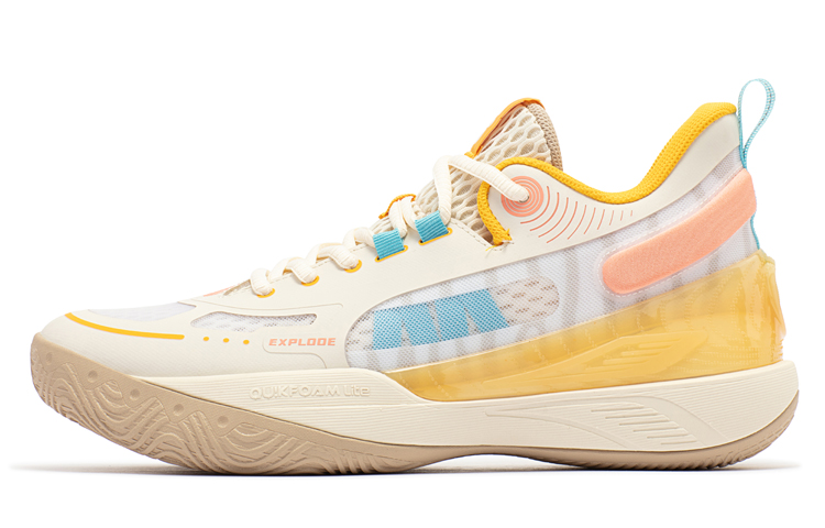361° AG Shock Absorbers With Slip Resistant And Abrasion Resistant Properties Low Top Basketball Shoes Men's Beige купить в интернет-магазине Yoocart с быстрой доставкой по России.