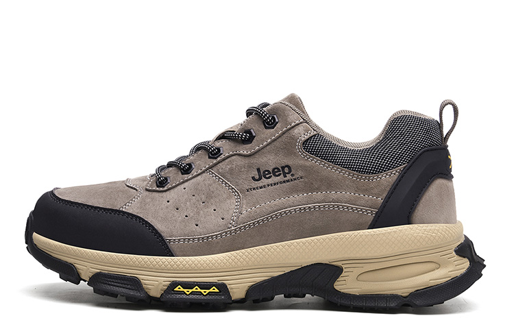 Jeep Anti-Slip Wear-Resistant Low-Top Outdoor Shoes Men's Khaki