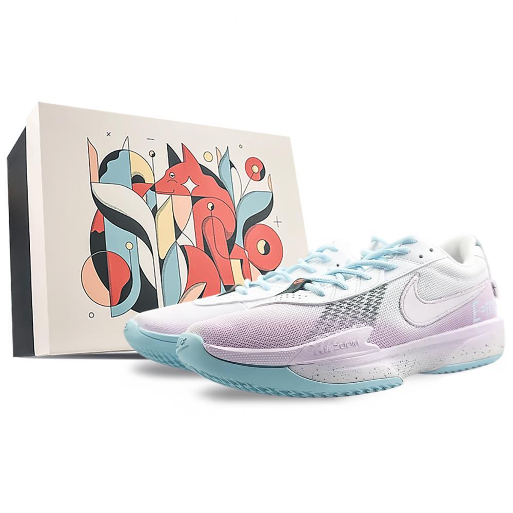 Nike Air Zoom G.T. Cut Academy Cushioned Slip-Resistant Low-Top Basketball Shoes Unisex Pink White