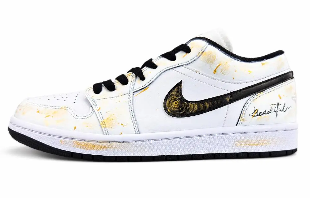 Jordan Air Jordan 1 Abrasion Resistant Low top Vintage Basketball Shoes Unisex White