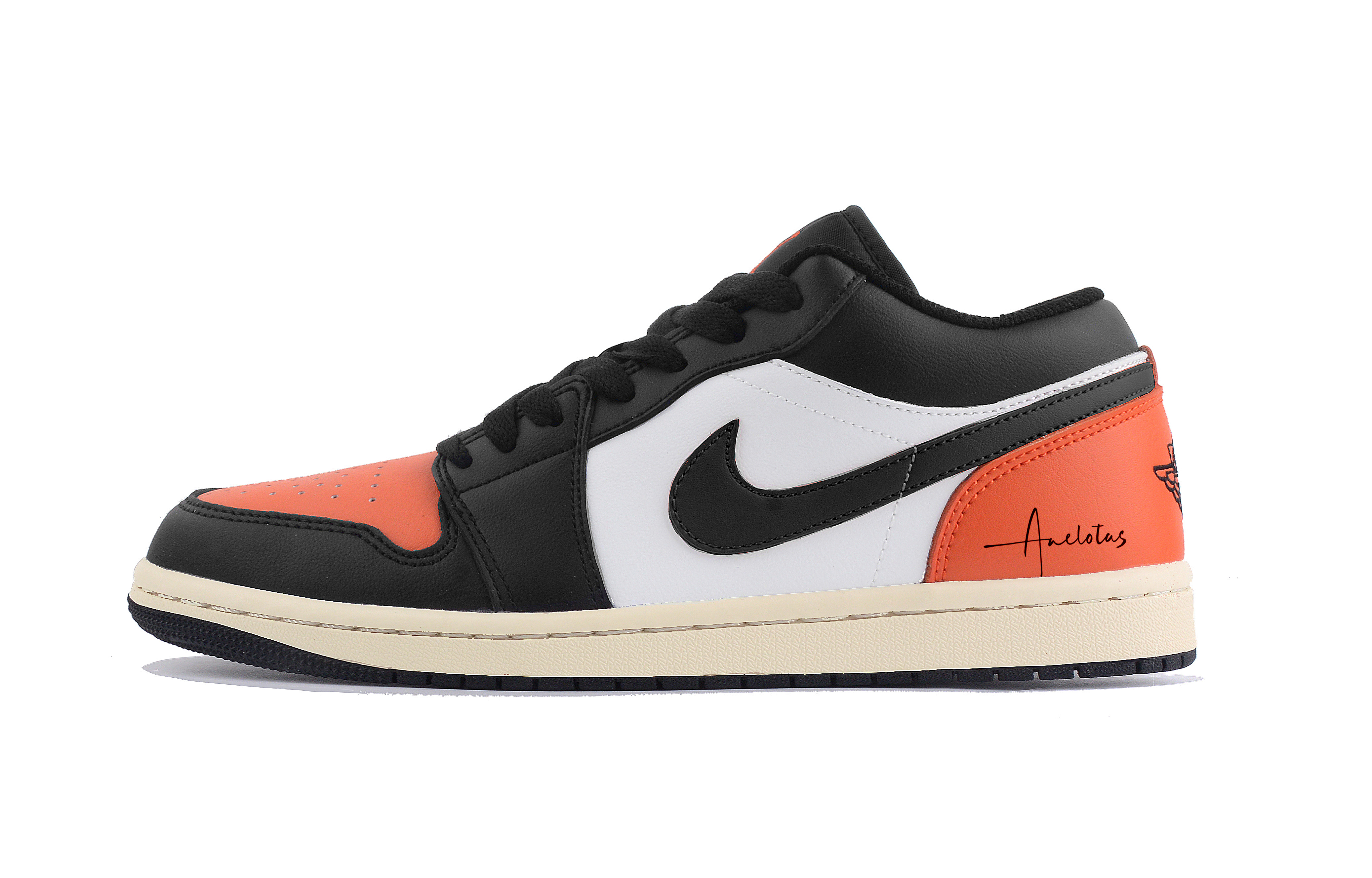 Jordan Air Jordan 1 Crushable, Box Included Low top Vintage Basketball Shoes Unisex Black White