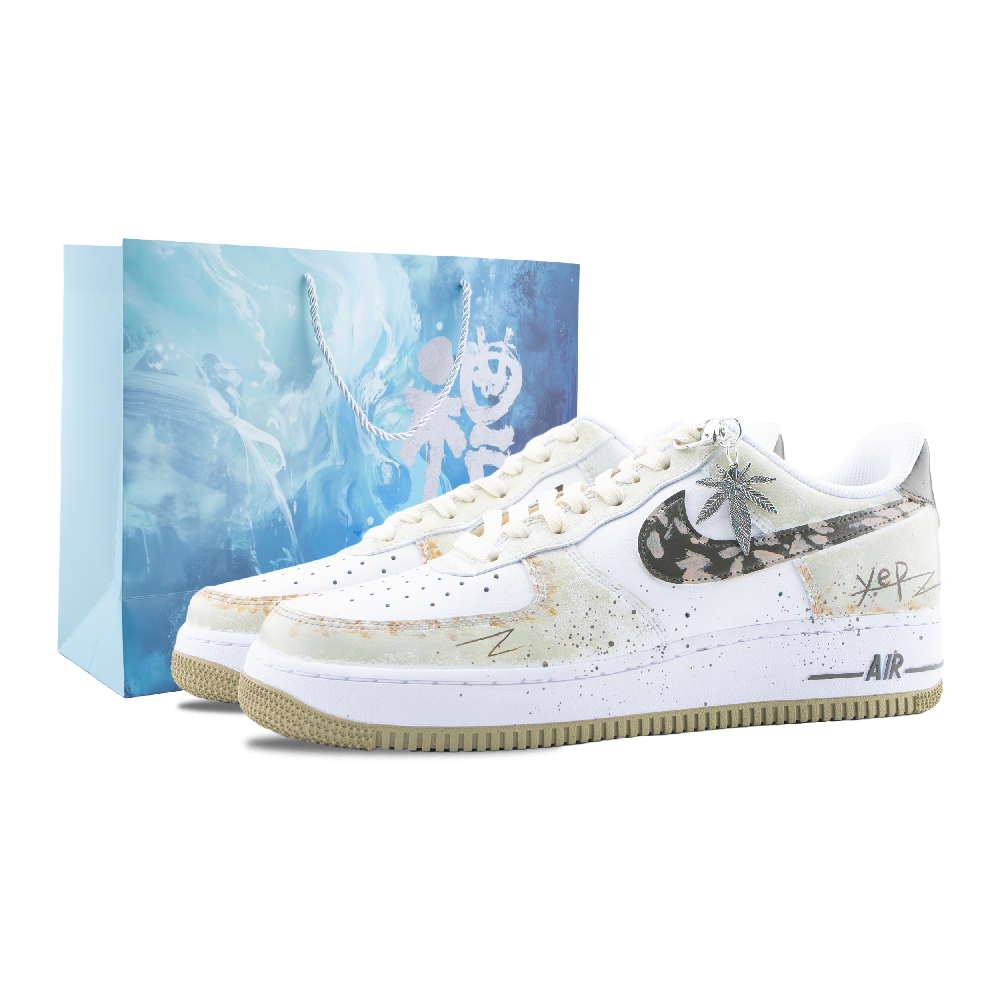 Nike Air Force 1 Genya Mimasu Abrasion Resistant Low top Skateboard Shoes Unisex Beige