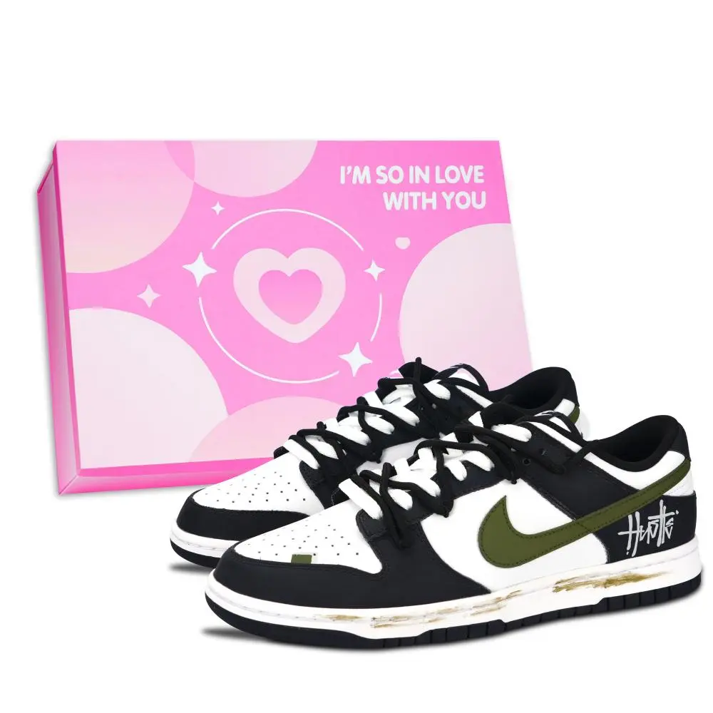 Nike Dunk Skateboard Shoes Unisex Low top White/Black/Green