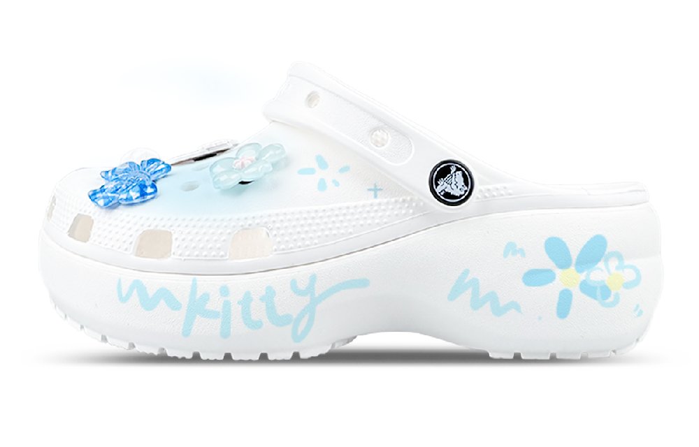 Crocs Classic Platform Clog Clogs Unisex White Blue
