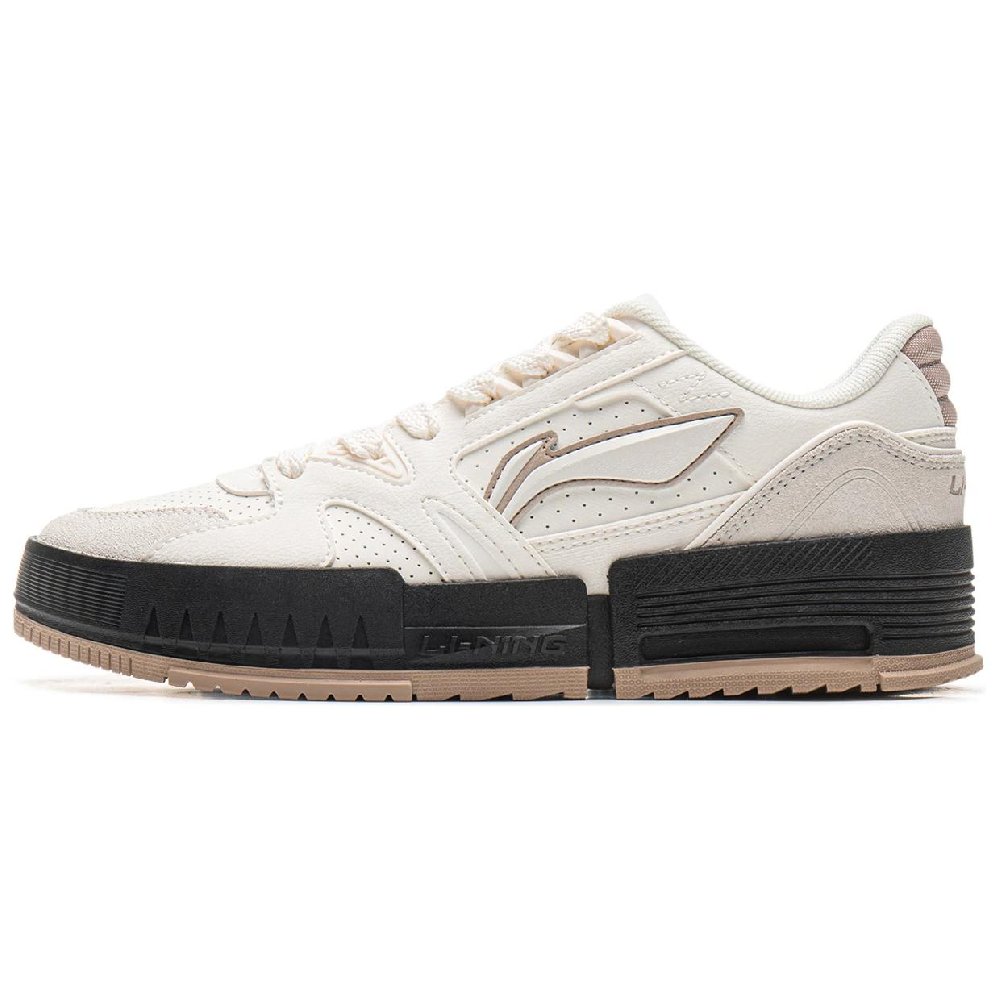 LiNing Li Cheng Cushioning Wear-Resistant Low-Top Skateboard Shoes Women's Mist White