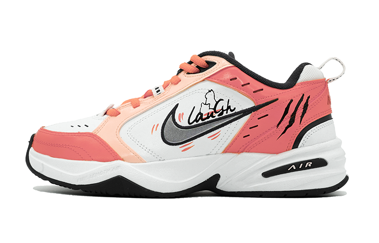 Nike Air Monarch 4 Anti-Slip Wear-Resistant Low-Top Chunky Sneakers Unisex Pink Black White