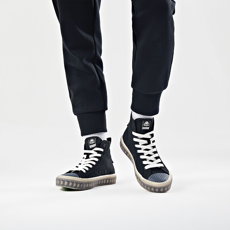 Kappa High-Top Canvas Shoes Unisex Black купить в интернет-магазине Yoocart с быстрой доставкой по России.