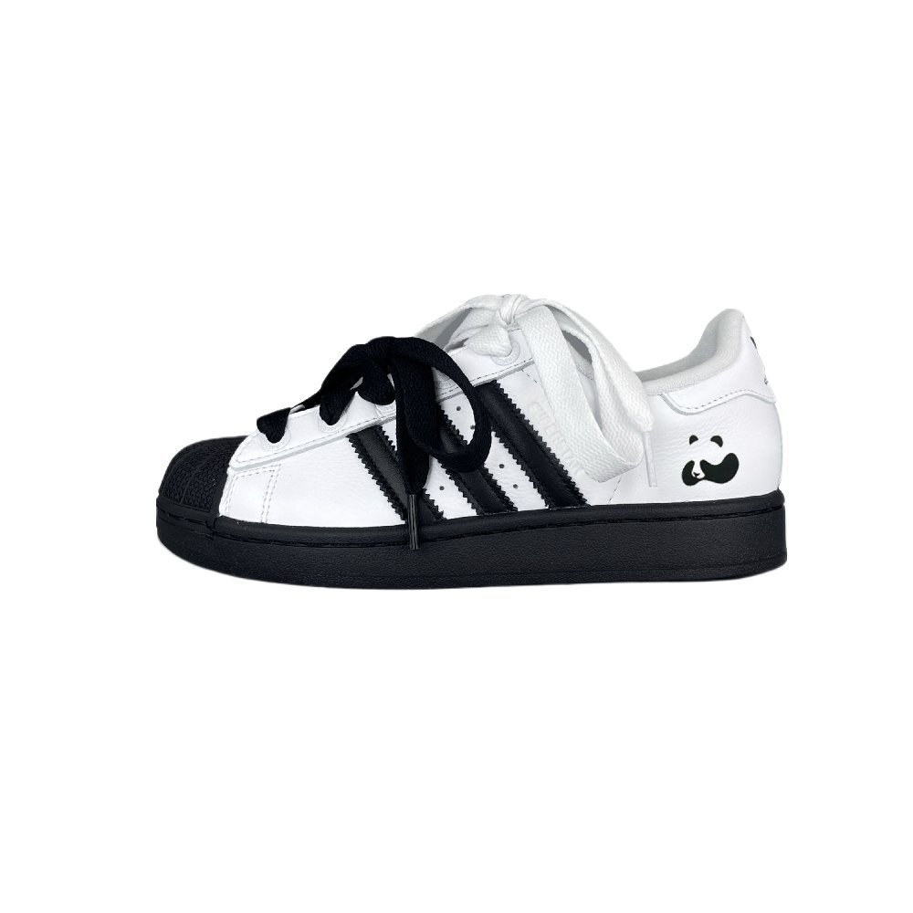 Adidas Originals Superstar 2 Abrasion Resistant Low Top Skateboard Shoes Unisex Black White
