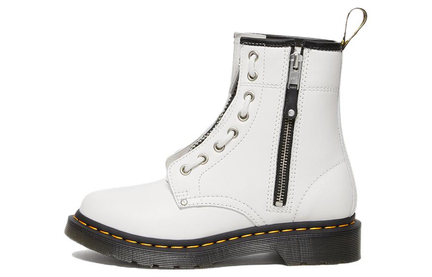 Dr.Martens 1460 Double Zip Leather Lace Up Boots 'White' Women's