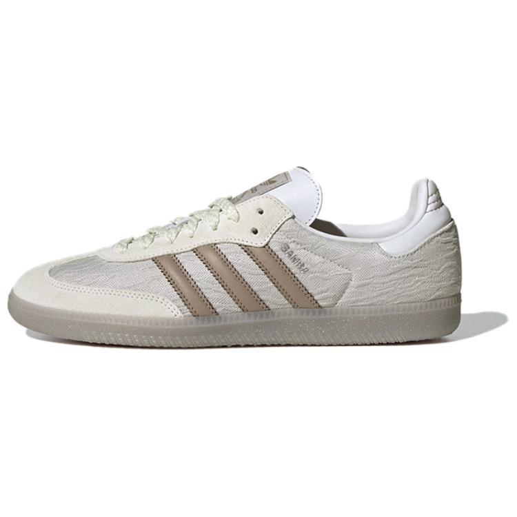 Adidas Originals SAMBA OG Anti Slip Wear Resistant Low Top Skateboard Shoes Unisex Silver Beige Brown
