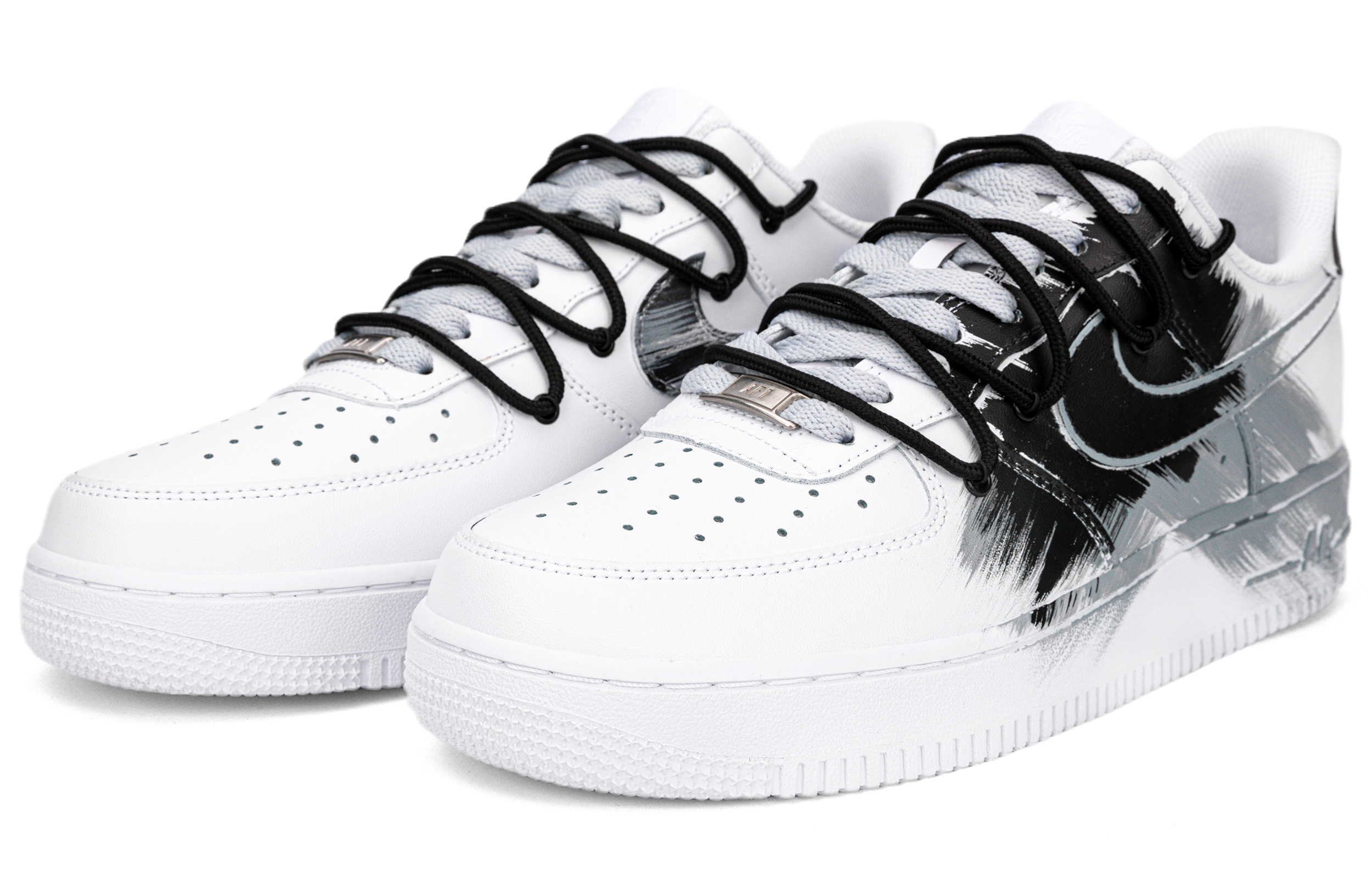 Nike Air Force 1 Slip Resistant Low Top Skateboard Shoes Men's Black White