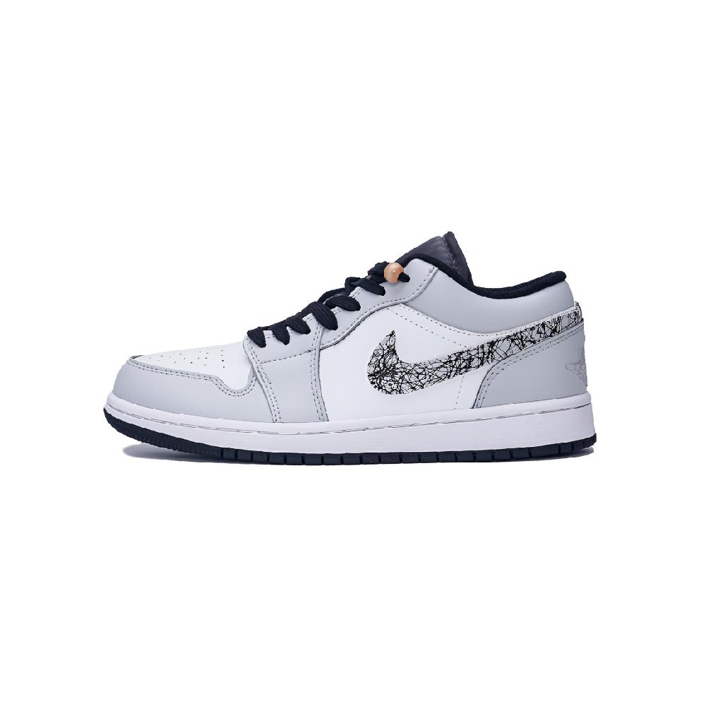 Jordan Air Jordan 1 Custom Dior Abrasion Resistant Low Top Vintage Basketball Shoes Unisex Smoke Gray