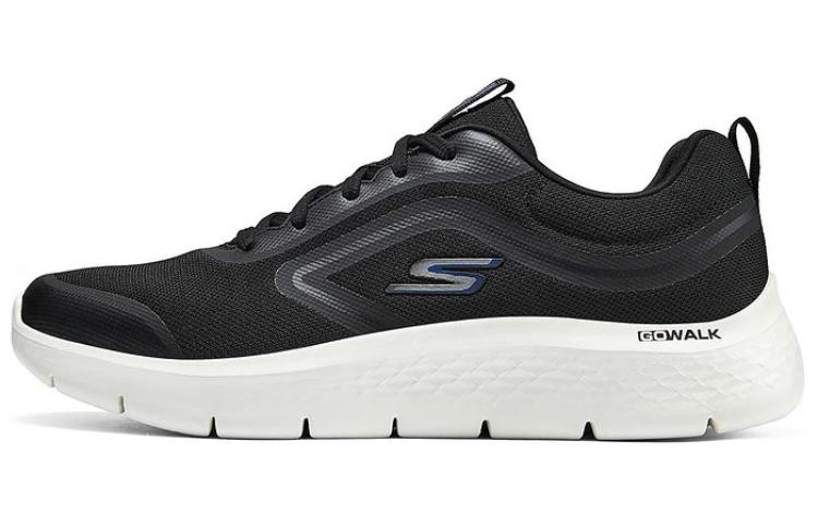 Skechers Go Walk Fle Anti-Slip Wear-Resistant Low-Top Casual Shoes Men's Black White