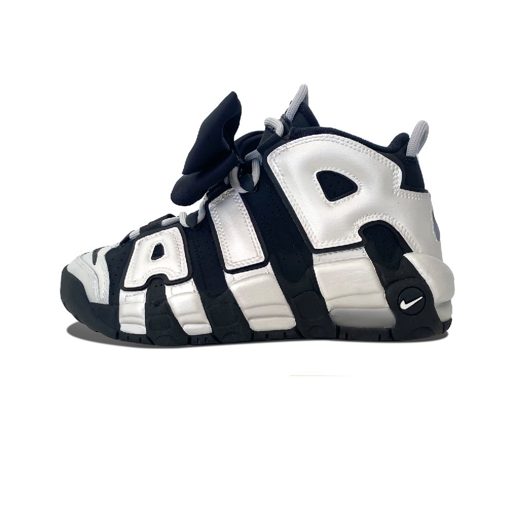 Nike Air More Uptempo Barbie On The Run Cushioning Mid-Top Vintage Basketball Shoes Silver Black White