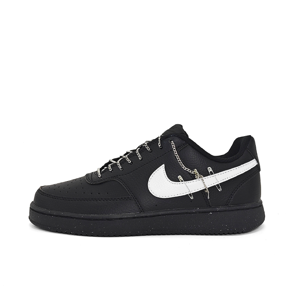 Nike Court Vision Anti-Slip And Wear-Resistant Lightweight Low-Top Skateboard Shoes Unisex Black