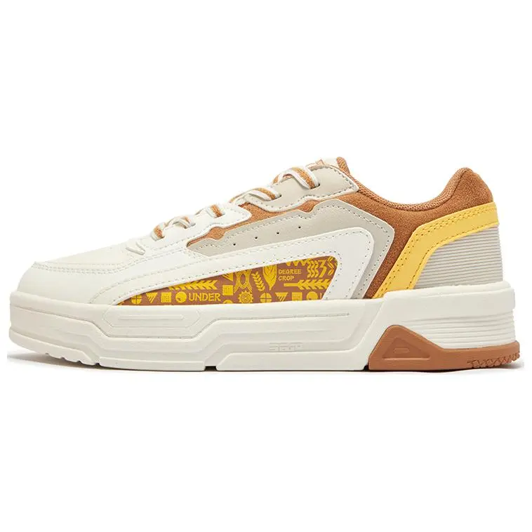 361° Anti Slip Wear Resistant Mid Top Skateboard Shoes Women's White Brown
