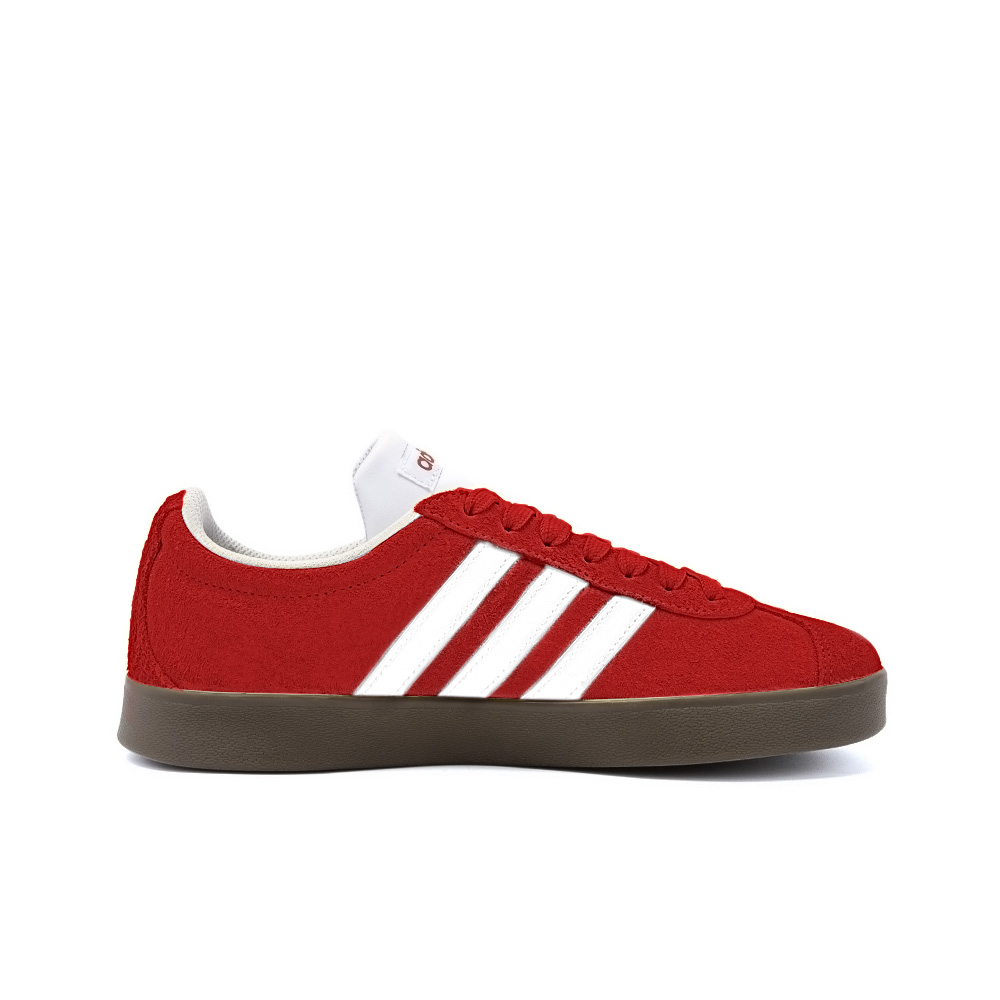 Adidas Neo Vl Court Classic Abrasion Resistant Balance Low Top Skateboard Shoes Unisex Red