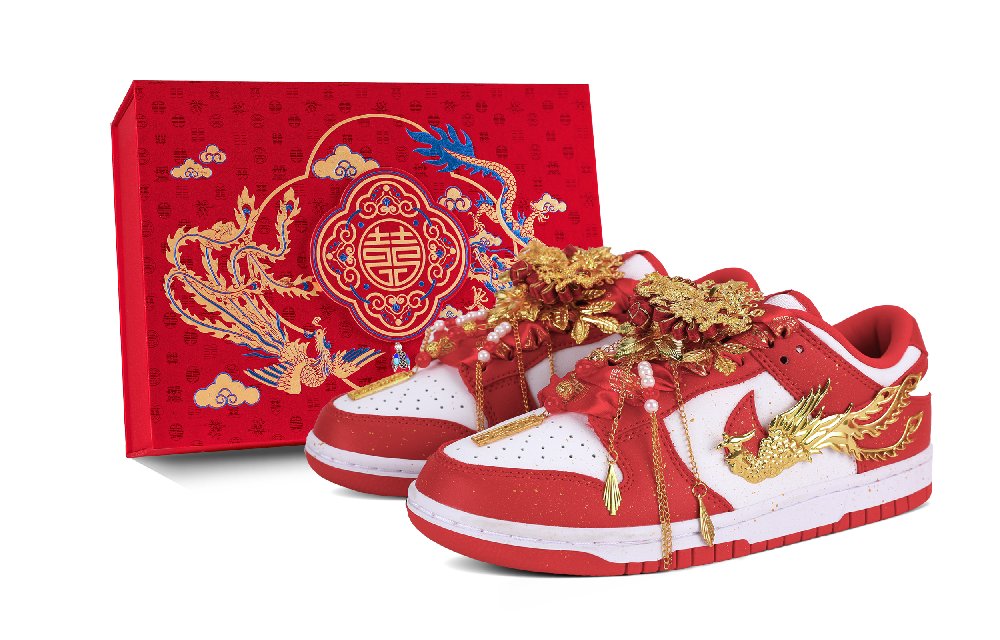 Nike Dunk Slip Resistant Low Top Skateboard Shoes Unisex Red