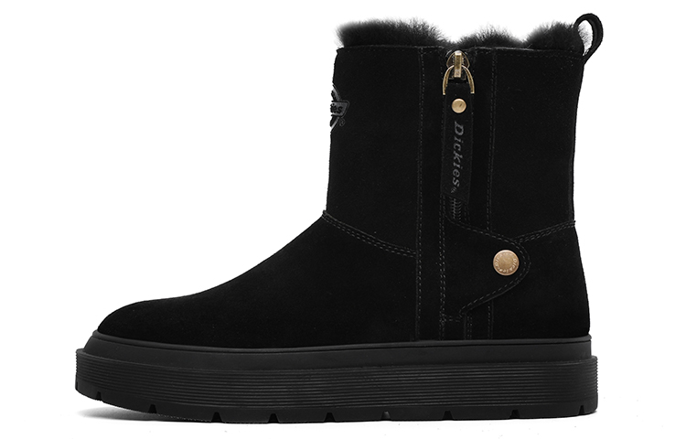 Dickies Fashion Warm Wear-Resistant Slip-Resistant Coverage 13.5cm Snow Boots Women's Black