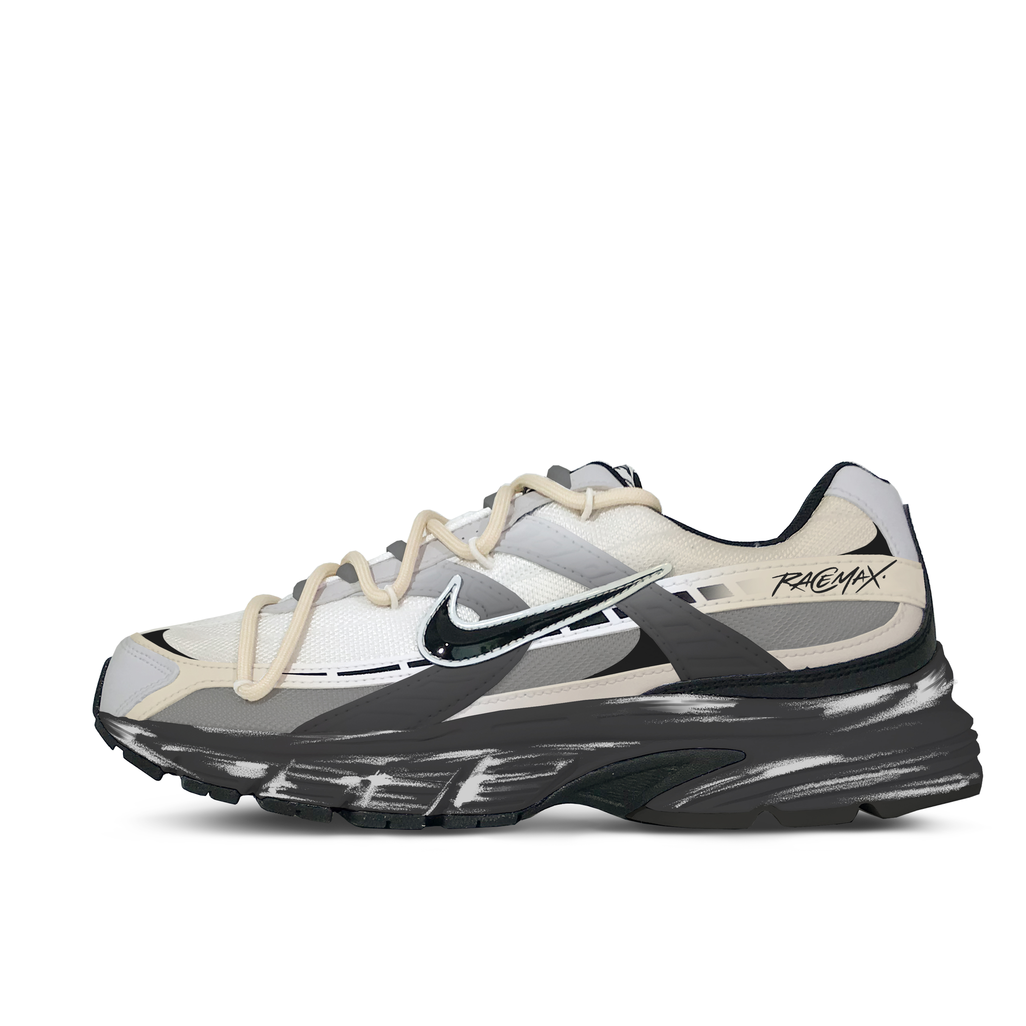 Nike Initiator Cushioning Lightweight Low top Running Shoes Unisex Black White