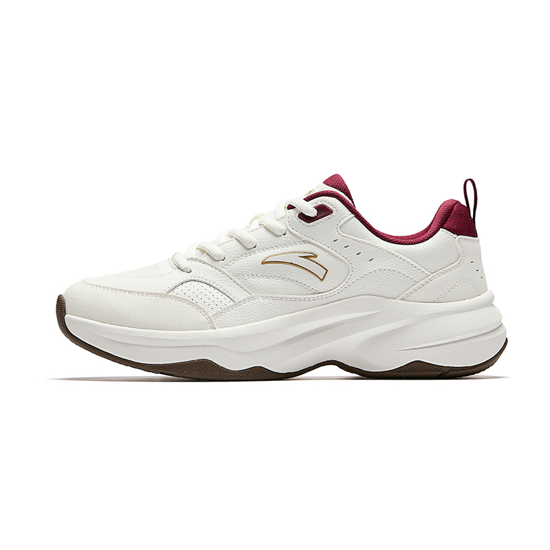Anta ACE 2.0 Height Increasing Abrasion Resistant Lightweight Slip Resistant Low Top Casual Shoes Women's White Red