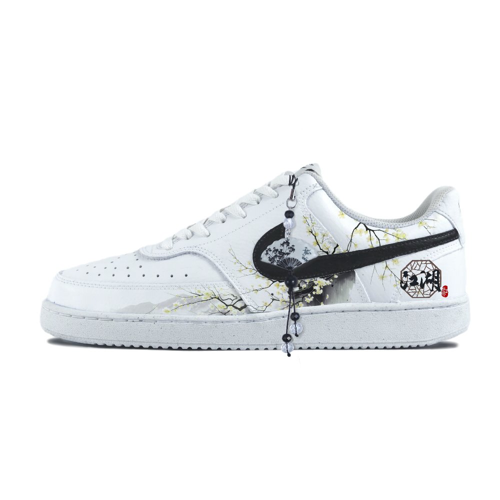 Nike Court Vision 1 Abrasion Resistant Low Top Skateboard Shoes Unisex White