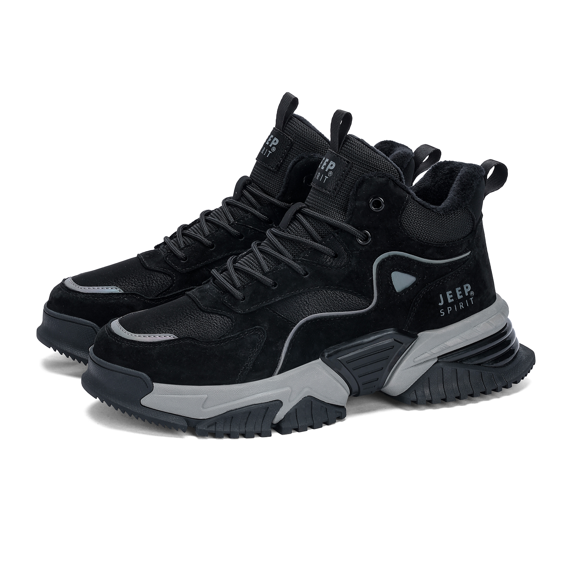 JEEP SPIRIT Short Mid Calf Outdoor Boots Men's Graphite Black купить в интернет-магазине Yoocart с быстрой доставкой по России.