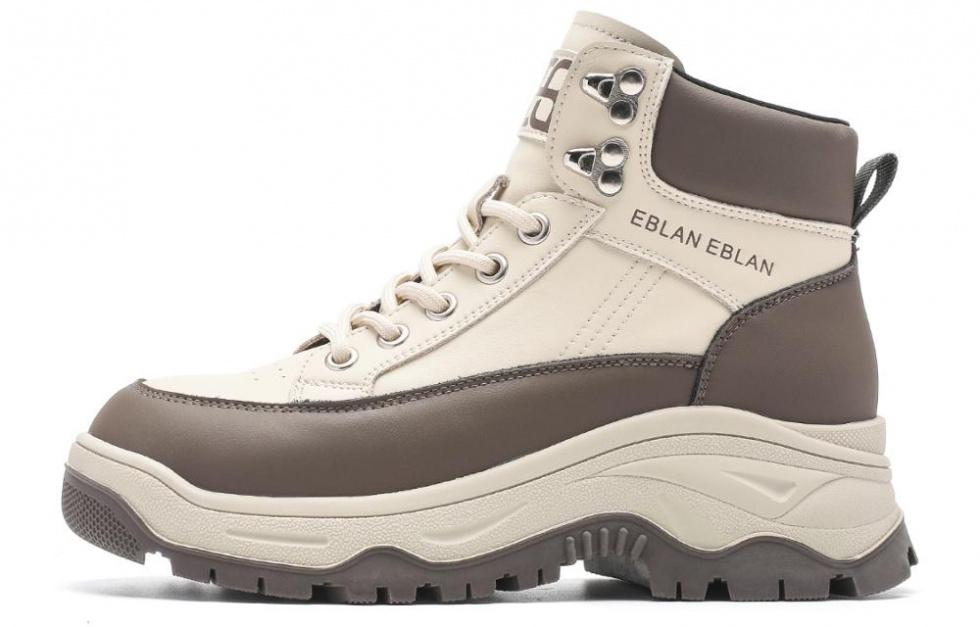 EBLAN Short Martin Boot Women's White Khaki