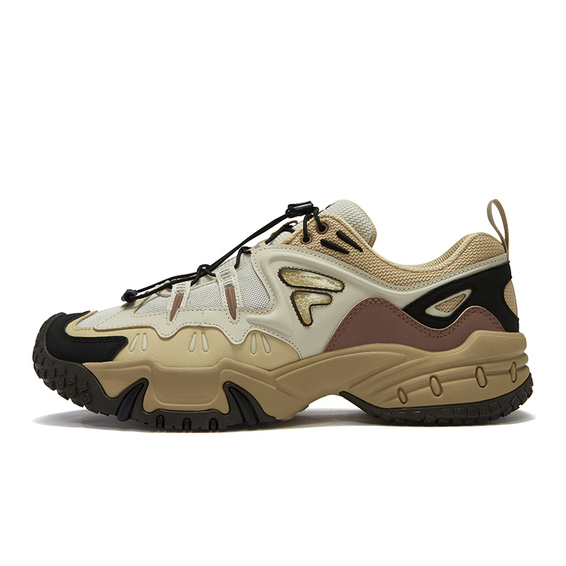 FILA FUSION KRIPTONITE Tooth Rock Low Top Chunky Sneakers Men's Mist Gray Lunar Rock Yellow