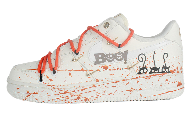 Nike Air Force 1 Low-Top Skateboard Shoes Women's White Gold