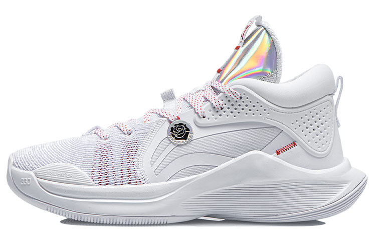 LINING SILENCER Basketball Shoes Men's Mid top Standard White