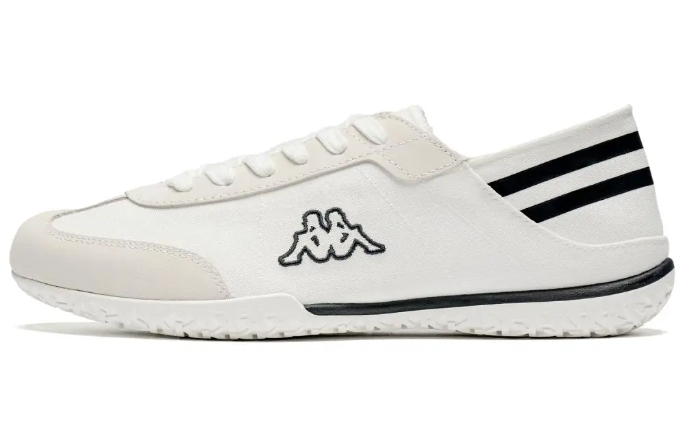 Kappa Slip Resistant Abrasion Resistant Low top Canvas Shoes Unisex White Black