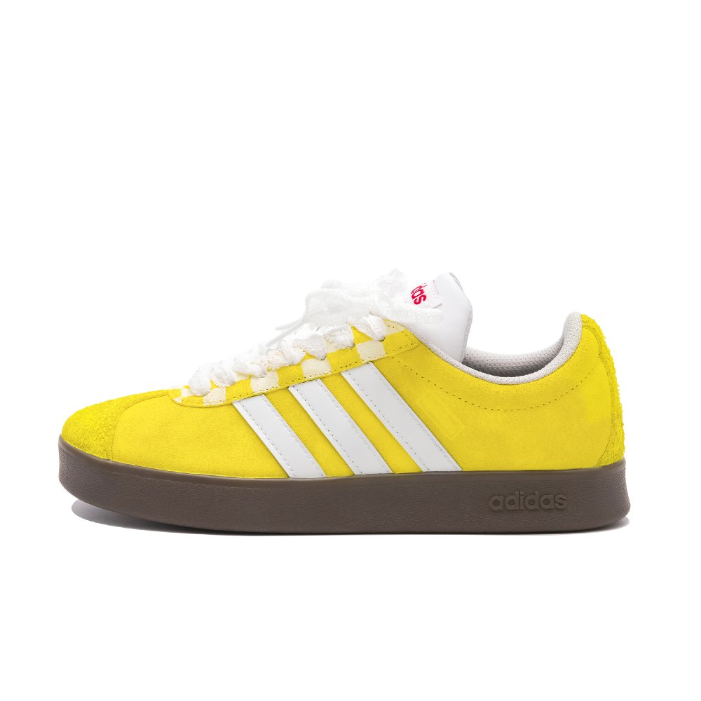 Adidas Neo VL Court 2.0 Thorned Butter Cheese Anti-Slip Wear-Resistant Low-Top Skateboard Shoes Unisex White Yellow