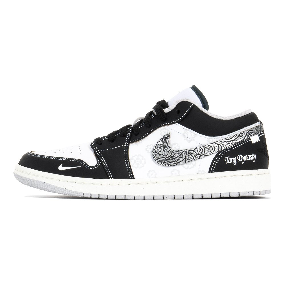 JORDAN Air JORDAN 1 Vintage Basketball Shoes Men Low Top Black/White/Silver